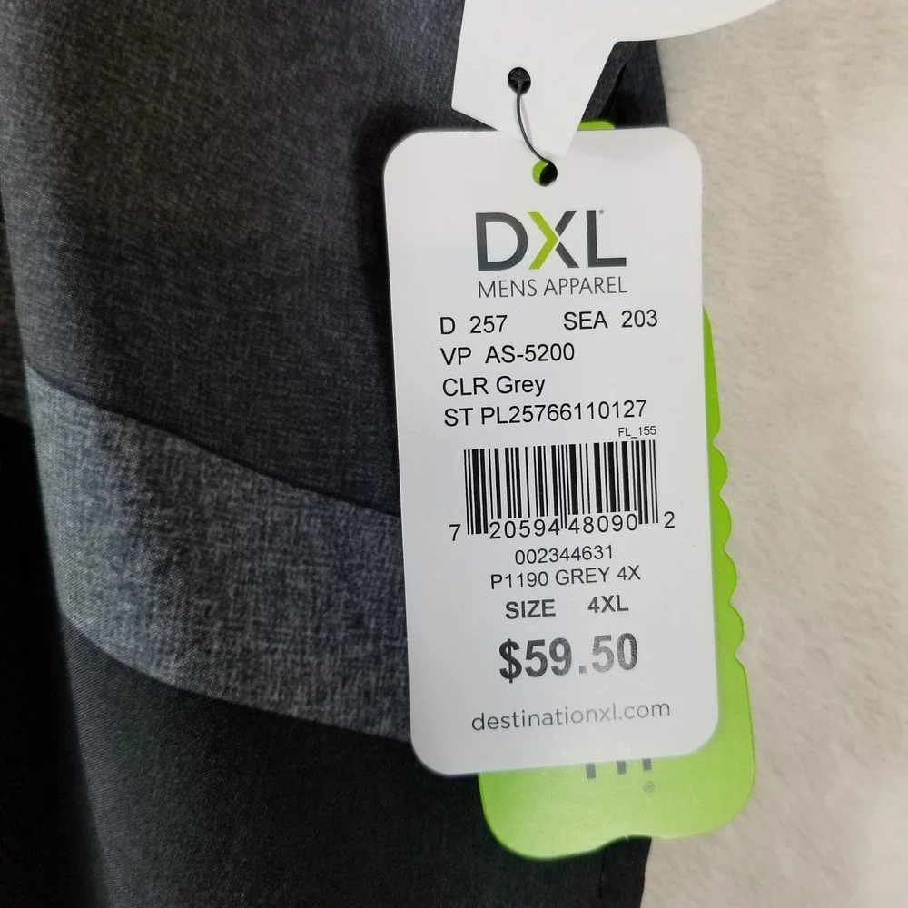 DXL Destination  Men Grey Striped Board Shorts Quick Dry UV‎ Protection 4XL NEW